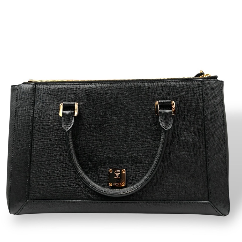 Authentic MCM Leather Structured Tote w/ Strap